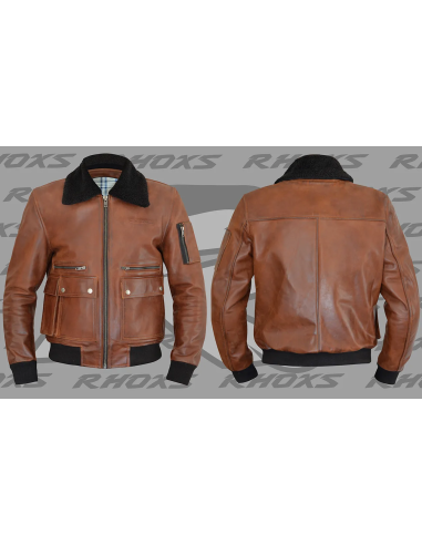 Chaqueta RHOXS AVIATOR Piel Marrón