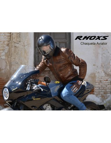 Chaqueta RHOXS AVIATOR Piel Marrón