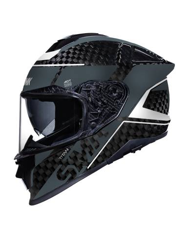 Casco SMK Titan Carbon Nero Decorado...
