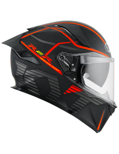 Casco KYT R2R CONCEPT Negro/Rojo Mate