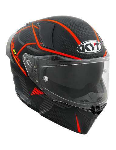 Casco KYT R2R CONCEPT Negro/Rojo Mate