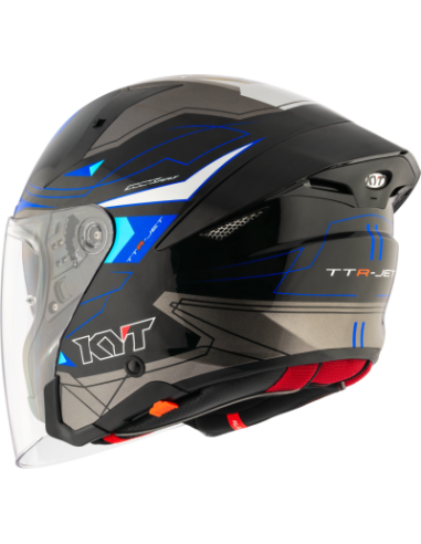 Casco KYT TTR-JET LED Negro/Azul