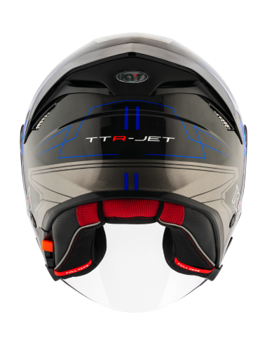 Casco KYT TTR-JET LED Negro/Azul