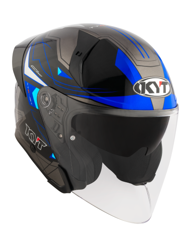 Casco KYT TTR-JET LED Negro/Azul