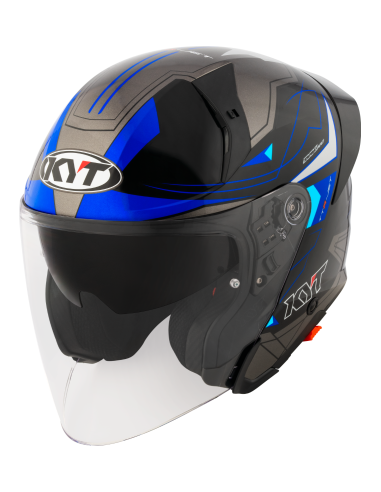 Casco KYT TTR-JET LED Negro/Azul