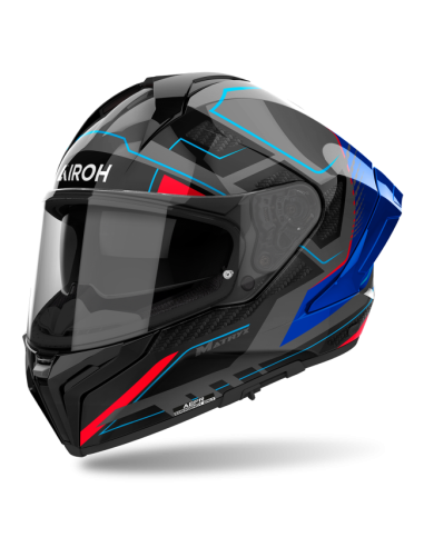 Casco AIROH Matryx Rocket Blue/Red Gloss