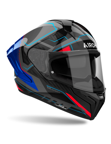 Casco AIROH Matryx Rocket Blue/Red Gloss