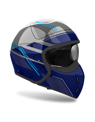 Casco AIROH J110 Slim Azul Brillo