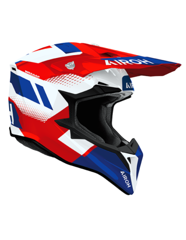 Casco AIROH Wraaap Vision Red/Blue Gloss