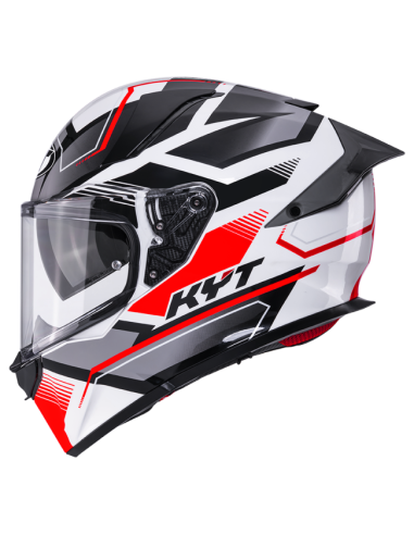 Casco KYT R2R Parsec Blanco/Rojo