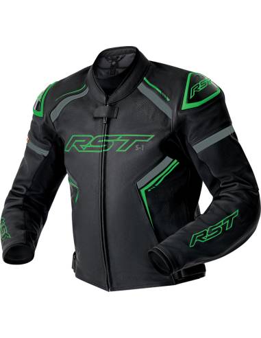 Chaqueta Cuero RST S1 D30 Negro/Verde...