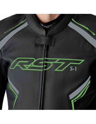 Chaqueta Cuero RST S1 D30 Negro/Verde...