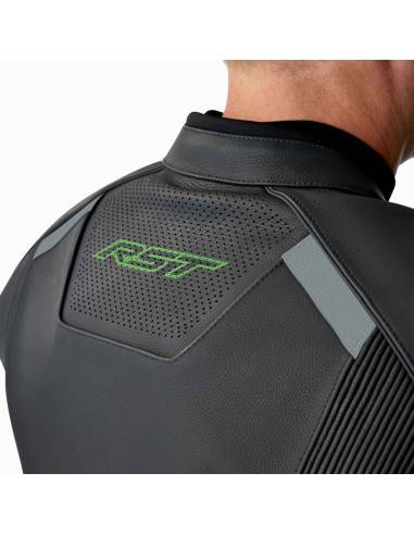 Chaqueta Cuero RST S1 D30 Negro/Verde...