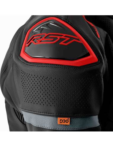 Chaqueta Cuero RST S1 D30 Negro/Rojo