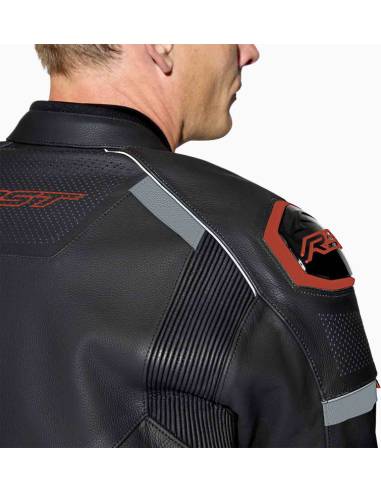 Chaqueta Cuero RST S1 D30 Negro/Rojo