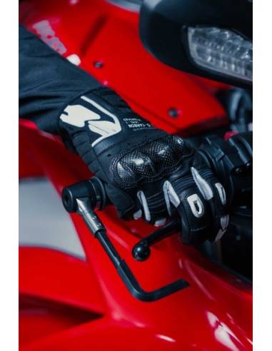 Guantes SPIDI G-CARBON Negro/Blanco