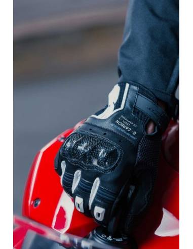 Guantes SPIDI G-CARBON Negro/Blanco