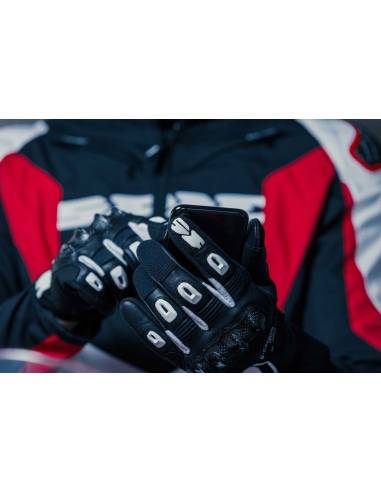 Guantes SPIDI G-CARBON Negro/Blanco