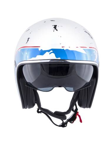 Casco Jet Hevik HV29 SMART Blanco-Azul