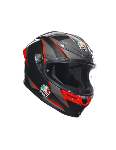 Casco AGV K6 S Slashcut Negro/Gris/Rojo