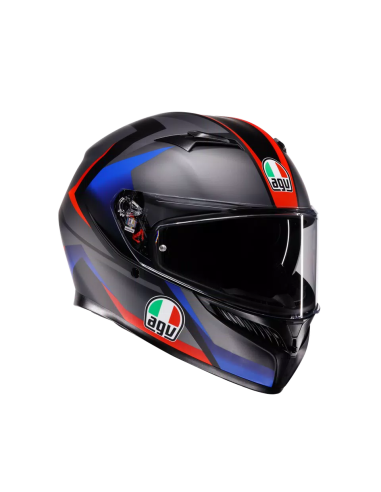 Casco AGV K3 Striga Negro Mate/Azul/Rojo