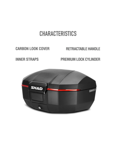 Maleta Top Case SHAD SH51 Carbono