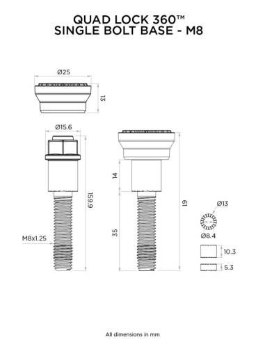 Base de Tornillo QUAD LOCK 360 - M8