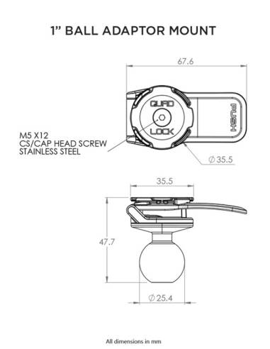 Adaptador de bola de 1" QUAD LOCK...