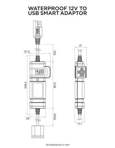 Adaptador Impermeable QUAD LOCK 12V A...