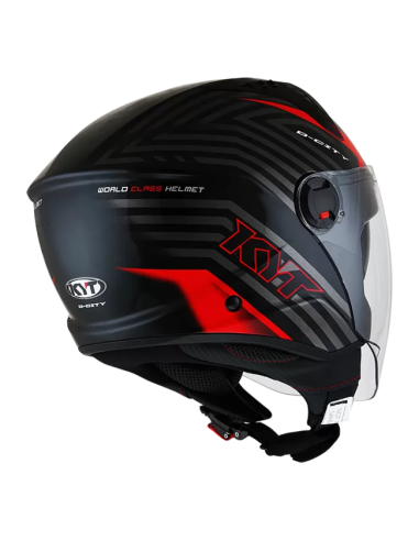 Casco KYT D-CITY Lucent Negro/Rojo