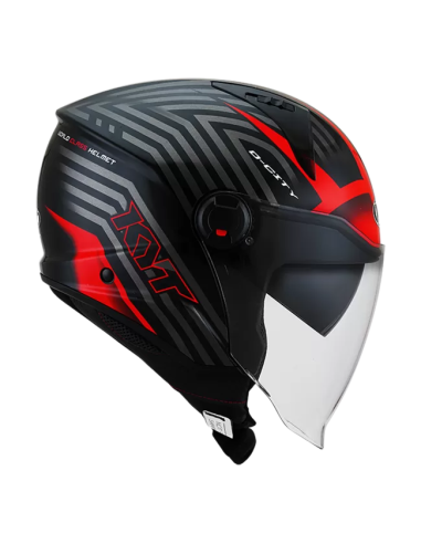 Casco KYT D-CITY Lucent Negro/Rojo