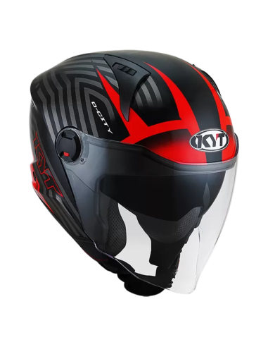 Casco KYT D-CITY Lucent Negro/Rojo