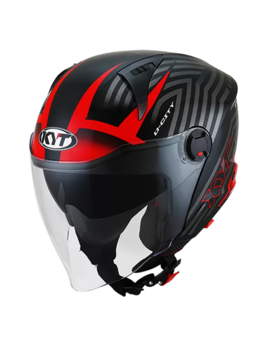 Casco KYT D-CITY Lucent Negro/Rojo