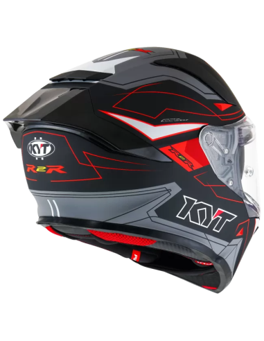 Casco KYT R2R LED Negro/Gris Mate