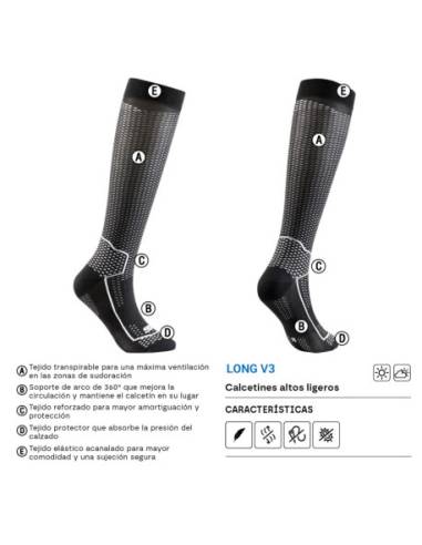 Calcetines SIXS Long Racing V3 Negro