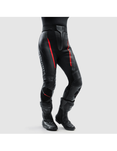 Pantalón REBELHORN Cuero Diva Negro/Rojo