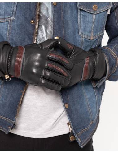 Guantes BY CITY Lyon Man Negro/Rojo