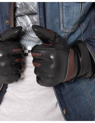 Guantes BY CITY Lyon Man Negro/Rojo